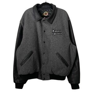 Vintage House of Blues Las Vegas Bomber Jacket Mens XL Wool Leather Cowhide USA